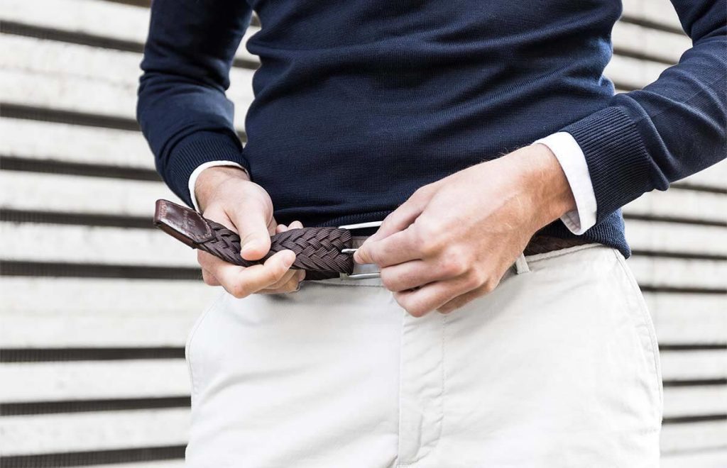 Highbuckle riem zonder gaatjes met modern ratelsysteem voor perfecte pasvorm en stijl